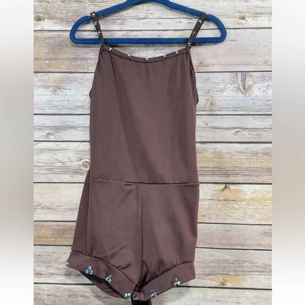 Weissman Sequin Monkey Dance Costume Brown With Tail Biketard Camisole Size IC